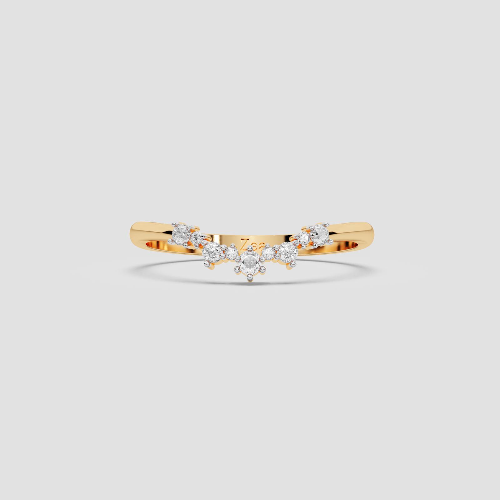 Graceful Cluster Band Ring