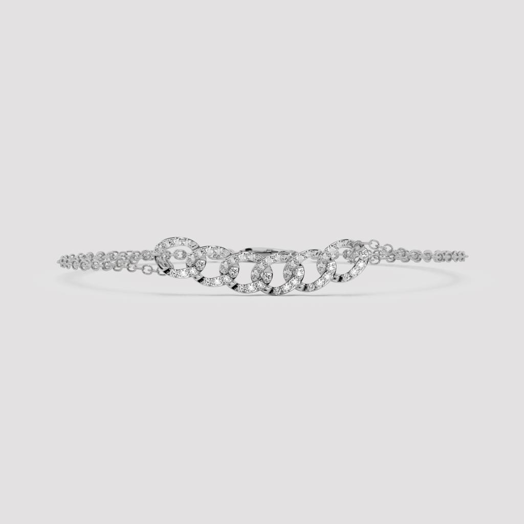 Interlocking Link Diamond Bracelet