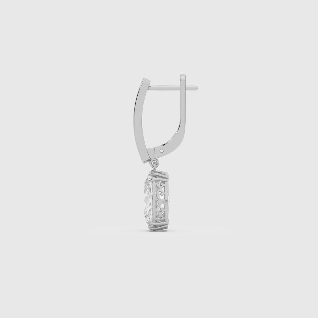 Oval Diamond Drop Earrings