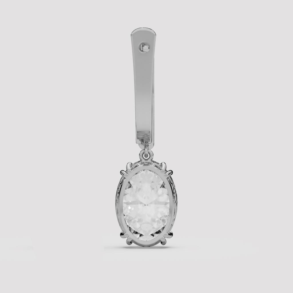 Oval Diamond Drop Earrings