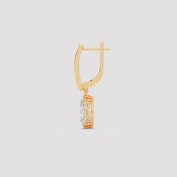 Oval Diamond Drop Earrings