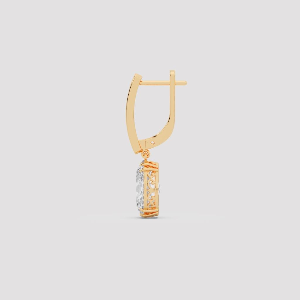 Oval Diamond Drop Earrings