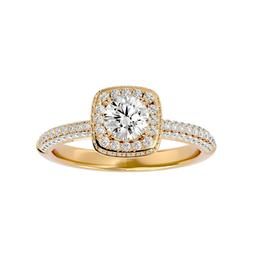 Radiant Cushion Halo Ring