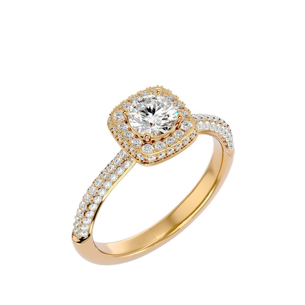 Radiant Cushion Halo Ring