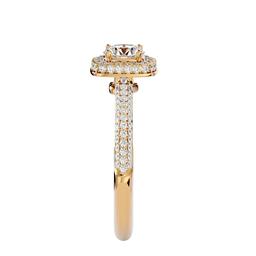 Radiant Cushion Halo Ring