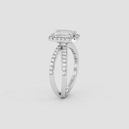 Radiant Emerald Halo Ring