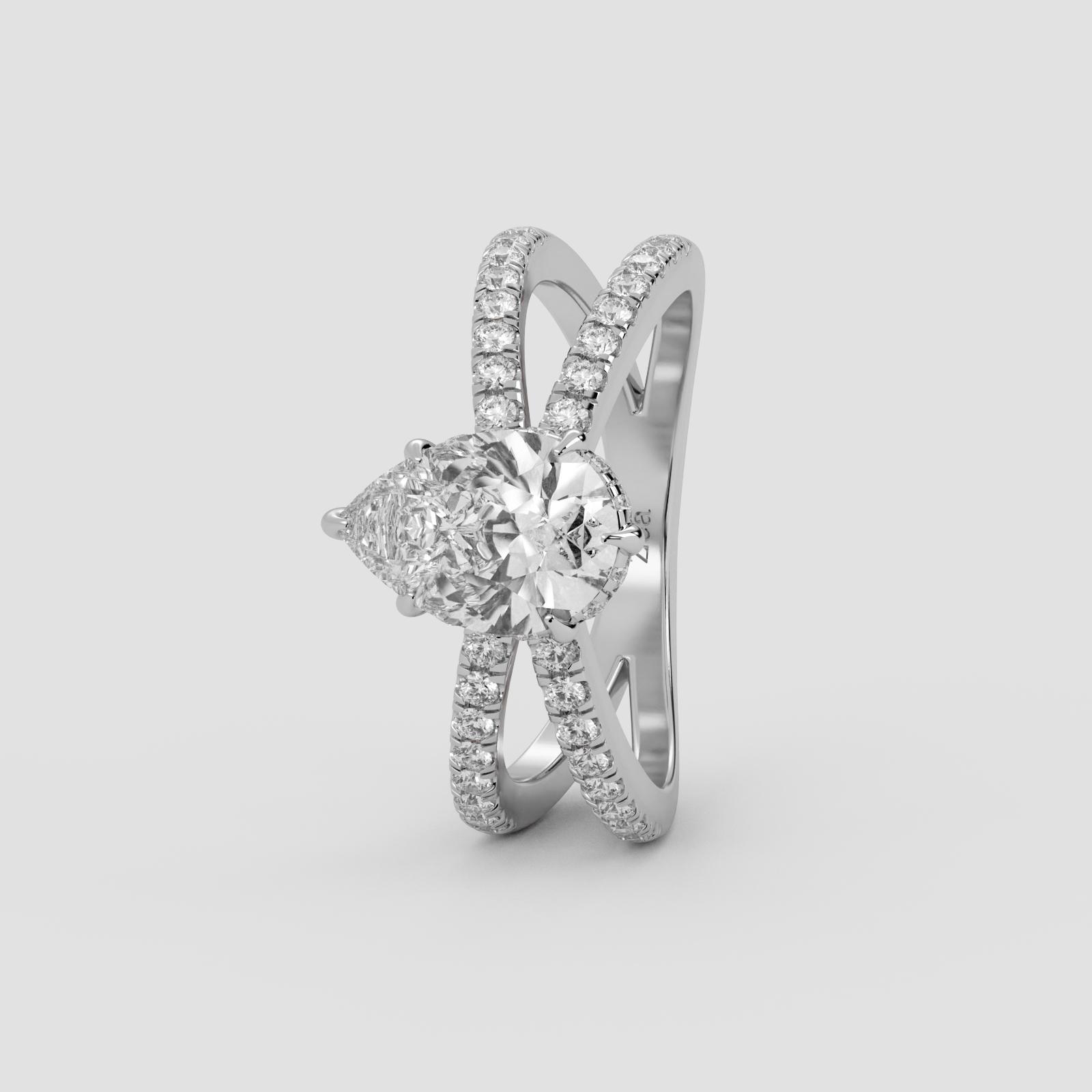 Regal Pear Solitaire Ring
