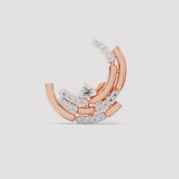 Round Diamond Curved Arc Studs