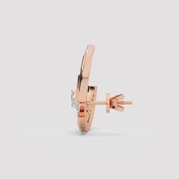 Round Diamond Curved Arc Studs
